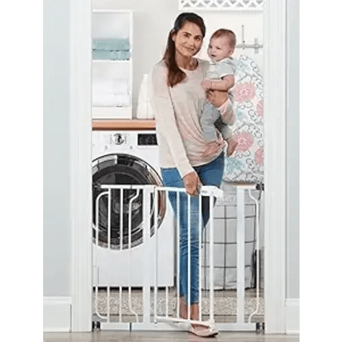 Regalo Easy Step 38.5-Inch Extra Wide Walk Thru Baby Gate, White Original version