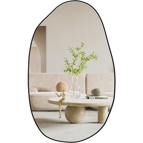 CASSILANDO Irregular Asymmetrical Mirror Wall Mounted, Unique Vanity Mirror,Shaped Dressing Mirror Decorative for Living Room, Bathroom, Bedroom, Entryway Wall Decor, 33.5"×20.5"