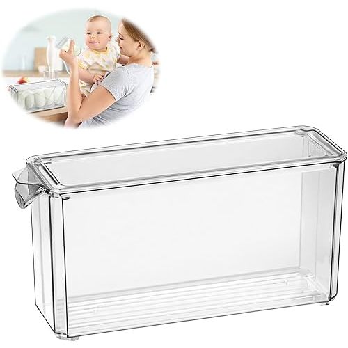 Freezer Storage Organizer for Breastmilk Storage Bag, Clear Fridge Organizer for Breast Milk, Yogurt Bags, Bottles, Kitchen