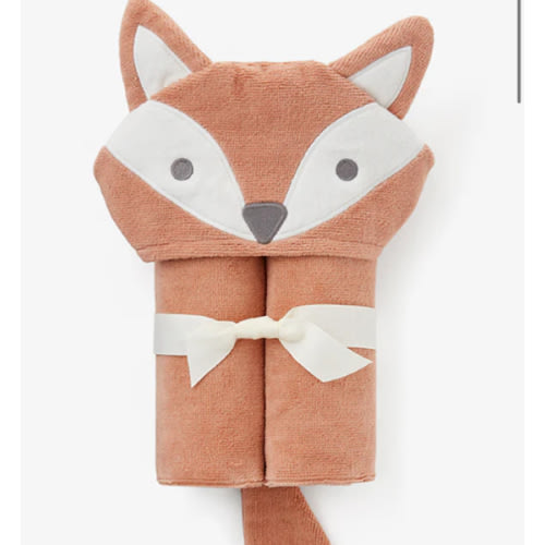 Rust Fox Hooded Baby Bath Wrap – Elegant Baby