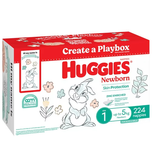 Huggies Unisex Ultimate Nappies Size 1 Newborn (Up to 5kg...