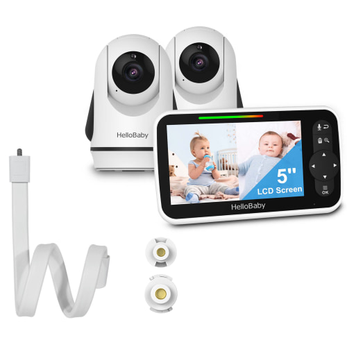 HelloBaby HB6351-2 Video Baby Monitor with two cameras+camera stands