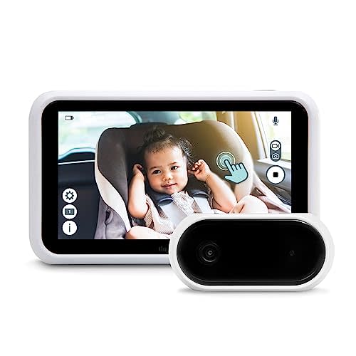 Tiny Traveler Baby Monitor - Tiny Basic Kit (TT002W) White - Wireless Baby Car Monitor Camera with Sound, Auto Night Vision HD 720p 5" Touchscreen LCD Monitor, for Newborn