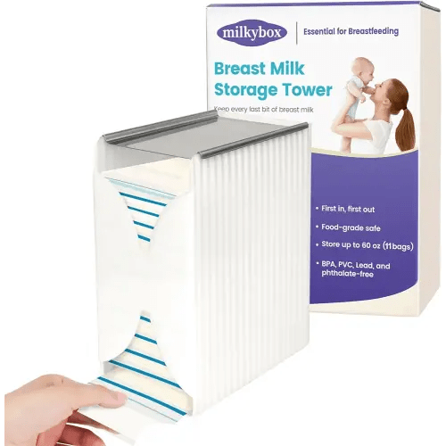 Freeze Organizer for Breast Milk Storage Bags, Container Storing First-in First-Out System with Tray for Freezing Breastmilk to Feed Baby, Reusable and Breastfeeding Essentials