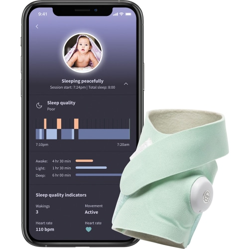 Owlet - Dream Sock FDA-Cleared Smart Baby Monitor with Live Health Readings and Notifications - Mint
