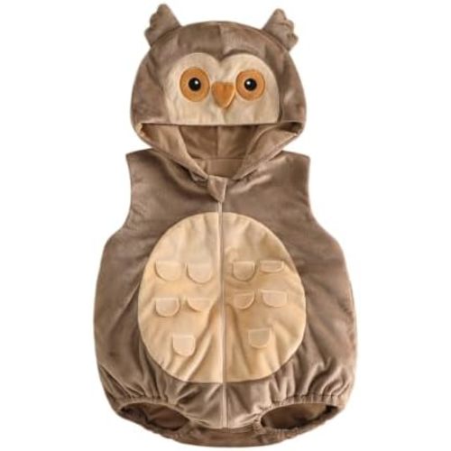 Newborn Costumes Animal Sleeveless Zipper Hooded Romper Halloween Costume