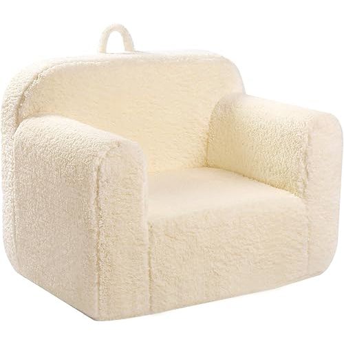 Cream Reading Chair | Sherpa, Foam | Kids, Toddler | Boys, Girls
