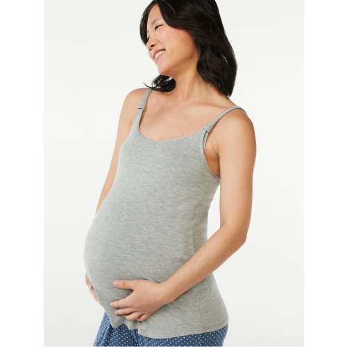 Joyspun Women's Maternity Nursing Cami with Hidden Clip, Sizes S to 3X