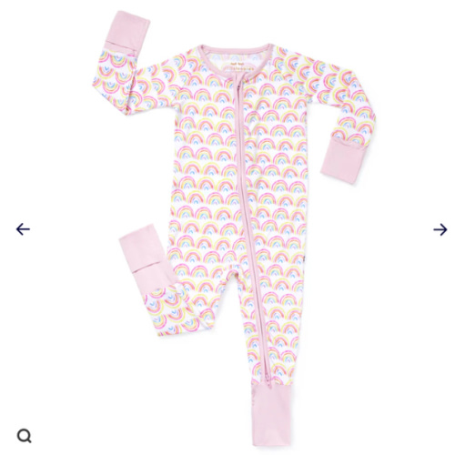 Little Sleepies Pastel Rainbows Zippy 3-6m