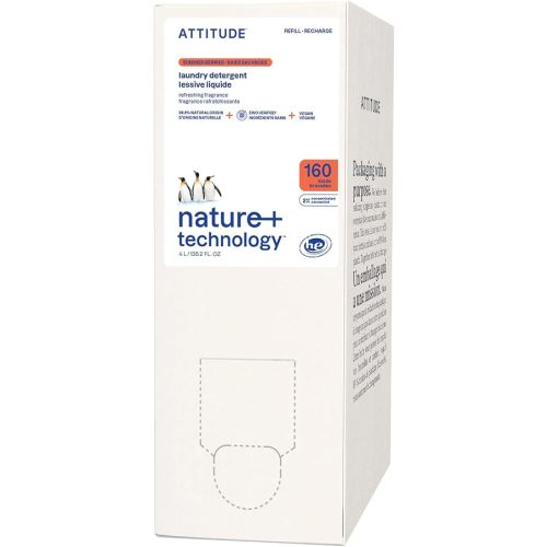 ATTITUDE Liquid Laundry Detergent Refill, EWG Verified, HE Compatible, Plant-Based & Vegan, Natural Laundry Soap, Summer Berries Scent, 160 Loads, 135.26 Fl Oz