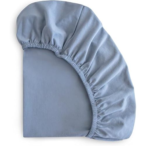 mushie Stretchy & Soft Mini Crib Sheet | Fitted 24" x 38" (Tradewinds)
