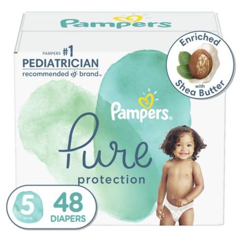 Pampers Pure Protection Diapers, Super Pack, Sizes N-6, 42-82 Count