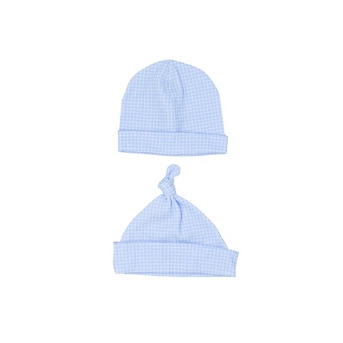 Pima Cotton Gingham Hats- Pima cotton Baby- Personalized Baby Hats- Hat with a design-Baby Naming- Hospital Hat