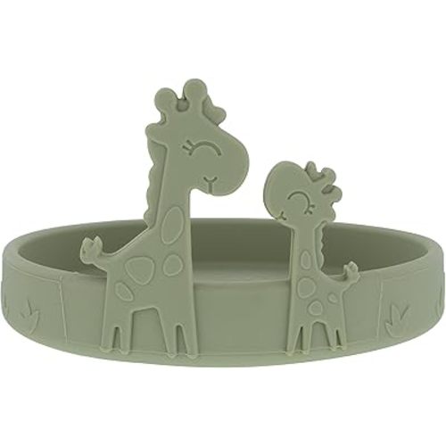 Nuby Animal Friend Silicone Round Plate - Toddler Plate - 6+ Months - Green Giraffe Plate