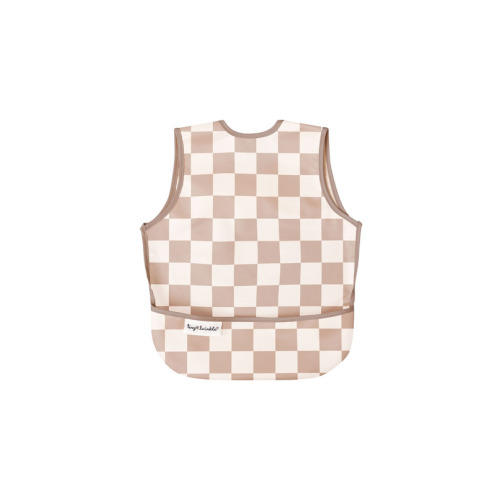 Tiny Twinkle Apron Bib Beige Checkers