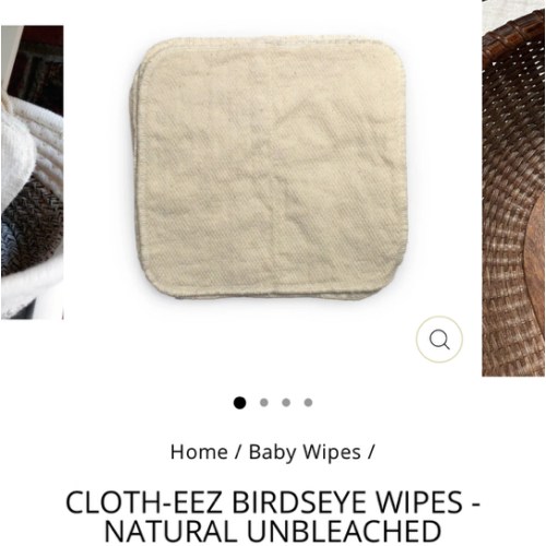 Cloth-eez Birdseye Wipes - Natural