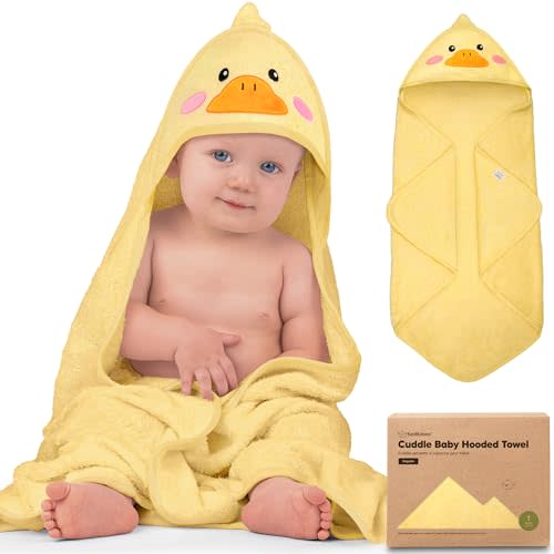 KeaBabies Baby Hooded Towel - Viscose Derived from Bamboo Baby Towel, Toddler Bath Towel, Infant Towels, Large Hooded Towel, Organic Baby Towels with Hood for Girls, Babies, Newborn Boys (Duck)