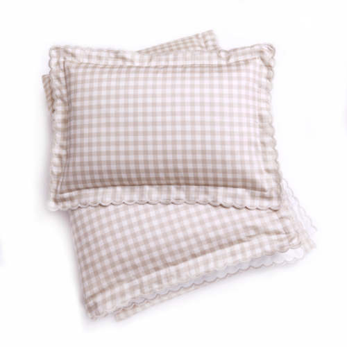 Picnic Gingham Toddler Duvet Set- Beige