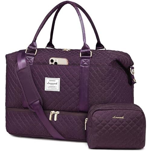LOVEVOOK Travel Duffle Bag,Weekender Bags for Women with Shoe Compartment,Carry on Overnight Bag with Toiletry Bag,Gym Duffel Bag with Wet Pocket, Hospital Bags for Labor and Delivery