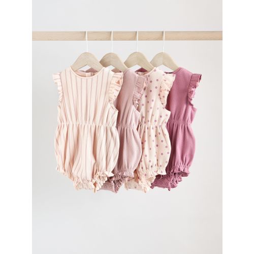 Pink Baby Printed Rompers 4 Pack