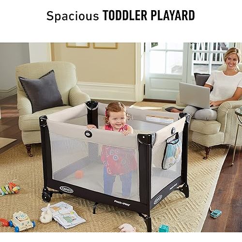 Graco Pack ‘n Play On the Go Playard, Foldable Baby Playpen with Bassinet, Asteroid