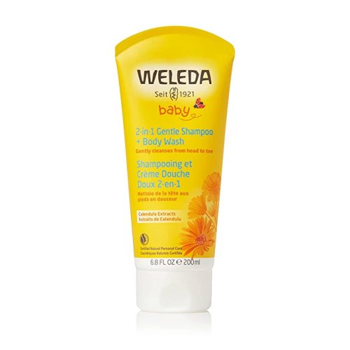 Weleda Baby Calendula 2-in-1 Gentle Shampoo and Body Wash, 6.8 Fluid Ounce, Plant Rich Cleanser with Calendula and Sweet Almond Oil - Shampoo and Body Wash- Calendula - 6.8 Fl Oz (Pack of 1)