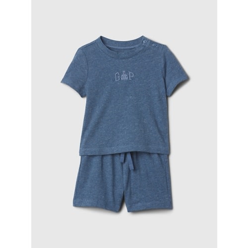 Baby Two-Piece Logo Set in dark indigo, size: 0-3 M