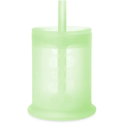 Olababy Silicone Training Cup with Straw Lid | Babies Water Drinking Cup | 6+ Mo Infant To 12-18 Months Toddler | Sippy Cup For Kids & Smoothie Cup | Baby Led Weaning (Kiwi, 5 oz)