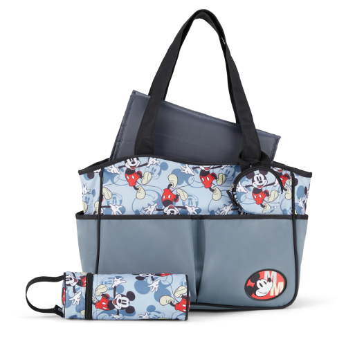 Disney Cudlie Diaper Tote Bag for Moms Large Spacious Travel Diaper Tote for Baby Boy and Girl 17-Inches Wide Multi-Functional Baby Bag with Cute Patterns