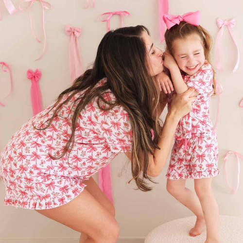 Women's Two Piece Short Lounge Set | Bow Besties