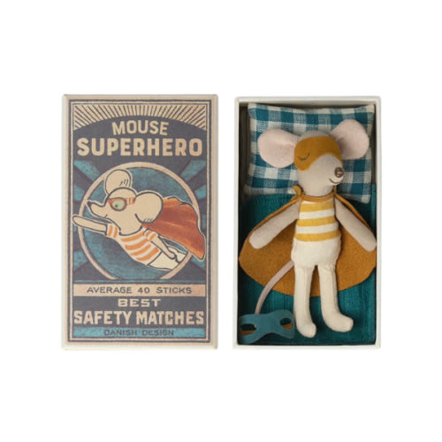Little Brother Mouse in Matchbox- Superhero