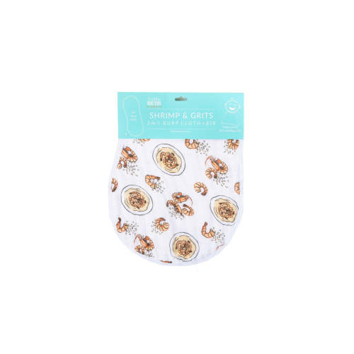 Baby Burp Cloth & Bib Combo (Shrimp and Grits)