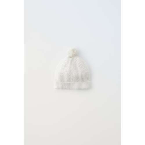 PURL KNIT POMPOM HAT