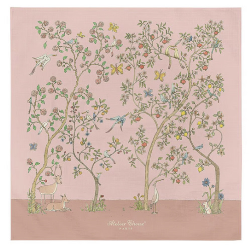 Atelier Choux Paris Baby Organic Cotton In Bloom Swaddle Blanket with Gift Box