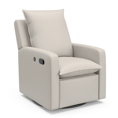 Stork Craft USA Timeless Polyurethane Recline Glider with USB in Ivory in Beige