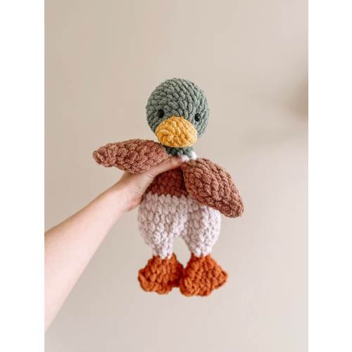 Made To Order | Mallard Duck Snuggler, Mallard Lovey, Nursery Decor, Crochet Stuffed Animal, Baby Shower Gift, Duck Plush