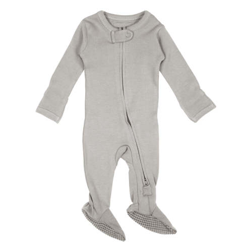Organic 2-Way Zipper Footie in Light Gray – L'ovedbaby