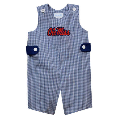 Mississippi Embroidered Navy Gingham Jon Jon - 9M