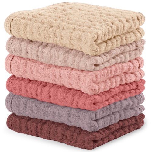 Muslin Washcloths in Multi-Girl