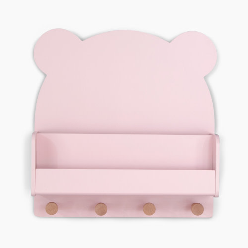Delta Children babyGap Brannan Bear Wall Shelf with 4 Hooks - Blush