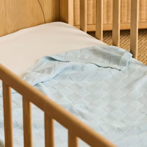 Adairs Baby - Holland Soft Blue Checkerboard Blanket | Adairs