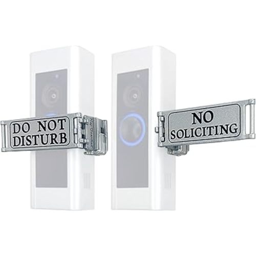 The Original - Invented in USA - Universal Fitting Doorbell Cover that Rotates from DO NOT DISTURB to NO SOLICITING - Easy to Install, No Tools Needed - Sign Blocks Any Button Type Ring
