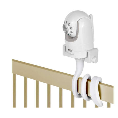 Baby Monitor Mount Camera Shelf Compatible with Infant Optics DXR 8 & DXR-8 Pro and Most Other Baby Monitors,Universal Baby Camera Holder,Attaches to Crib Cot Shelves or Furniture (White)