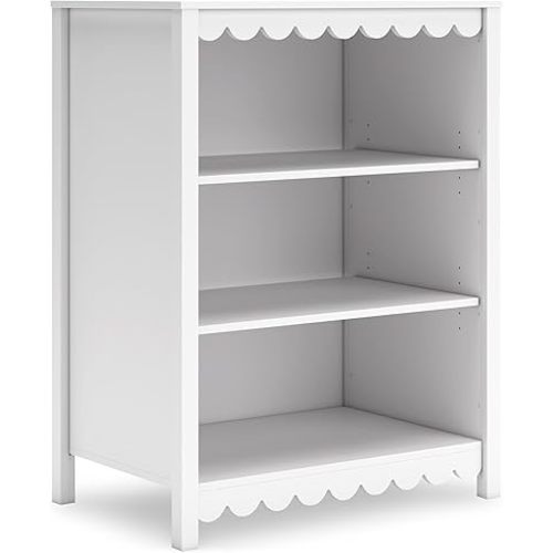Signature Design by Ashley Hallityn Modern Freestanding 3-Tier Bookcase with 2 Adjustable Shelves, White