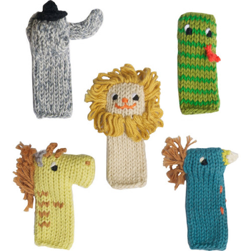 Set of 5 Jungle Finger Puppets, Multi