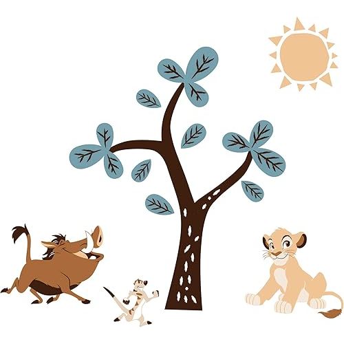 Lambs & Ivy Disney Baby Lion King Adventure Tree with Simba/Timon/Pumbaa Wall Decals/Stickers