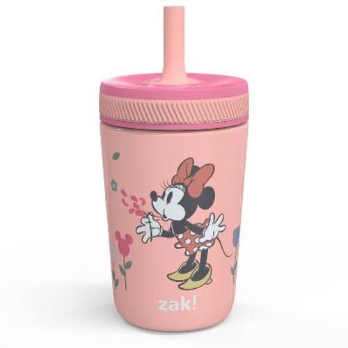 Zak Designs 12 Fl Oz Stainless Steel Vacuum Insulated Kelso Minnie Mouse Straw Tumbler