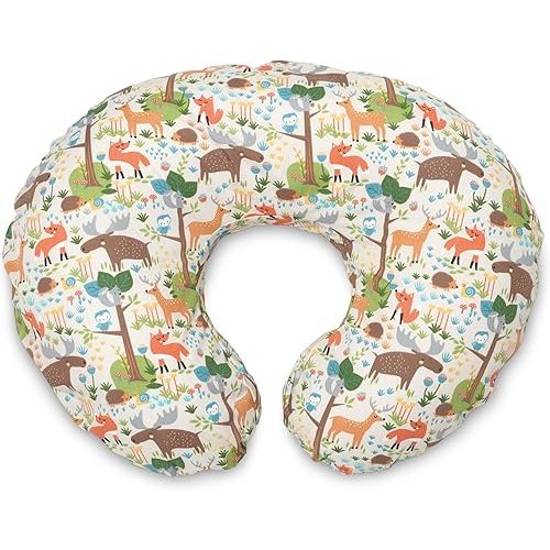 Boppy Nursing Pillow Cover Original, Earth Tone Woodland, Cotton Blend Fabric, Fits Boppy Bare Naked, Original and Luxe Breastfeeding Pillow, Awake Time Only 1 Count (Pack of 1)