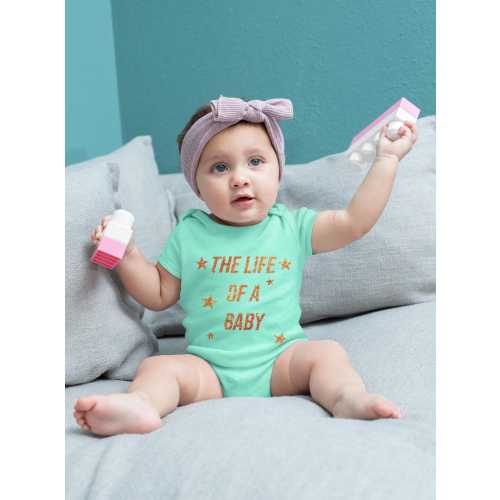 Life Of A Custom Text Faux Glitter Infant Bodysuit, Cute Showgirl Era Baby Outfit, Baby Shower Gift, Baby Shower One Piece, Newborn Baby