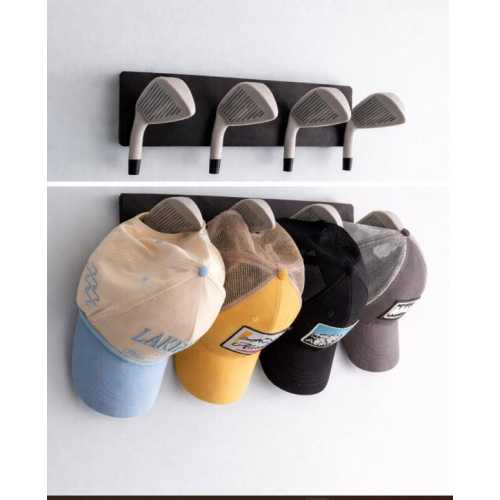3D-Printed Golf Iron Wall Hat Rack – Modern Sports Décor | Unique Golf Gift | Wall-Mounted Hat Organizer